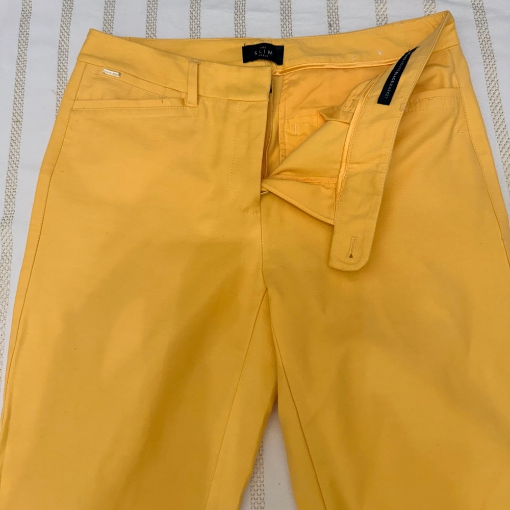 White House Black Market Yellow Cropped Ankle Pants - Picture 3 of 9